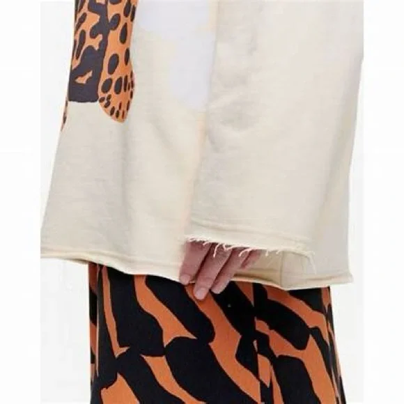 Marimekko Sweater Hiirenvirna Kaksoset Tiger Off White Brown Gray Size M - Picture 14 of 15